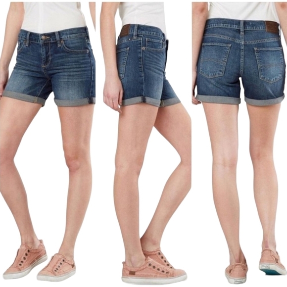 NWT Lucky Brand The Roll Up Denim Jean Shorts Size 6 - Picture 1 of 5